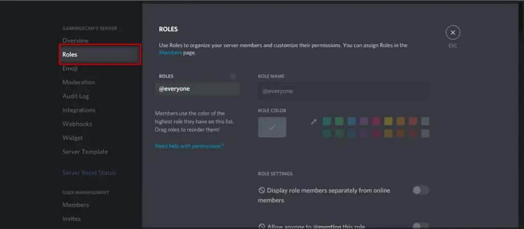 Discord-Add-Role-Opening-the-Roles-settings-page